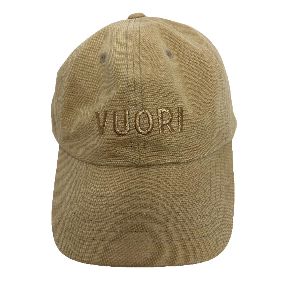 Vuori Hat Cap Camel Tan Spellout Baseball Unisex Adjustable‎ Activewear Cotton